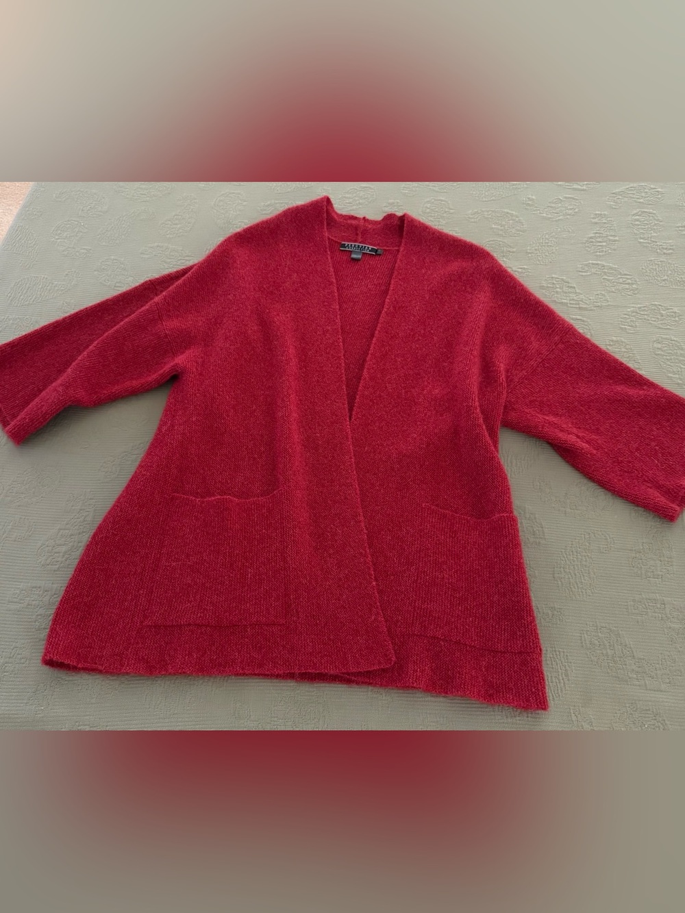 Peruvian Connection Open-Front Pocket Alpaca Cardigan - Red